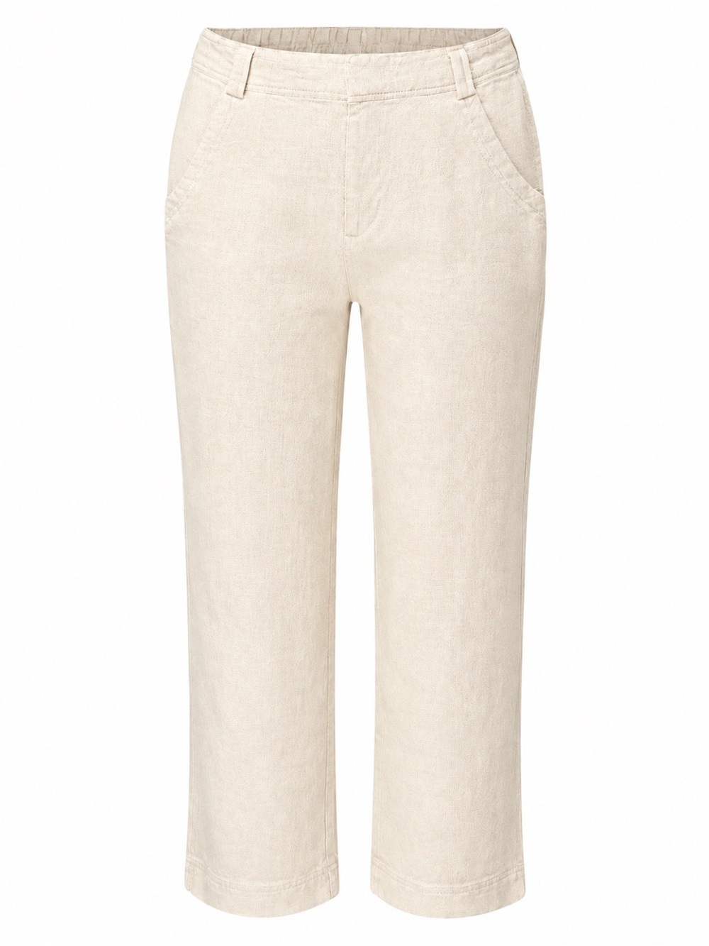 Free People cream linen blend cropped trouser pants, size 4